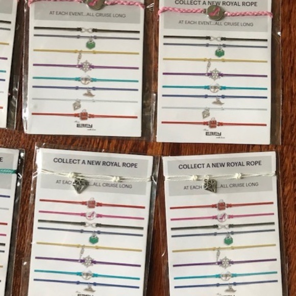 LOT Of 11 EFFY ROYAL CARIBBEAN CRUISE SHIP ROPE CHARM BRACELETS NEW IN PACKAGE - Picture 3 of 4